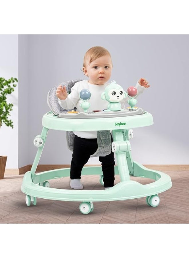 Baybee Drono Baby Walker for Kids, Round Kids with 4 Seat Height Adjustable | Activity for Baby with with Food Tray & Musical Toy Bar | for Baby 6-18 Months Boys Girls (Green) - Image 2